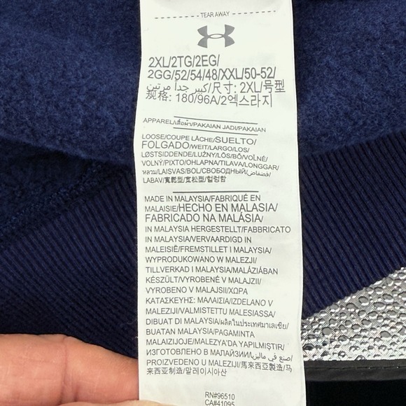 Under Armour Men's 2XL 2TG 2EG Threadborne Long sleeve Hoodie Blue Heather - Picture 3 of 8